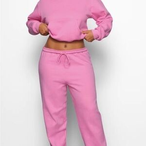 Skims Limited Edition Bubblegum Pink Plus Size 2x Fleece Sweatpants